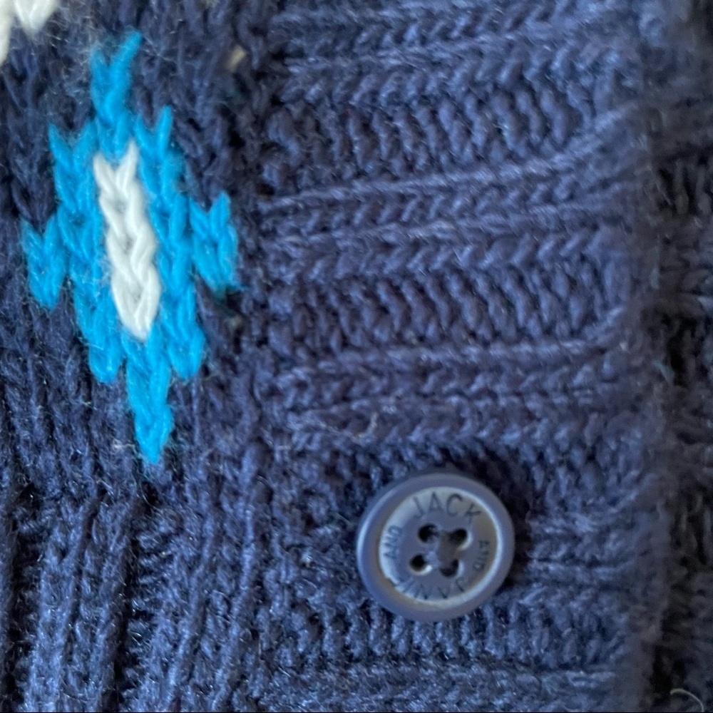 Janie and Jack baby boy blue winter cardigan sweater - Picture 4 of 10